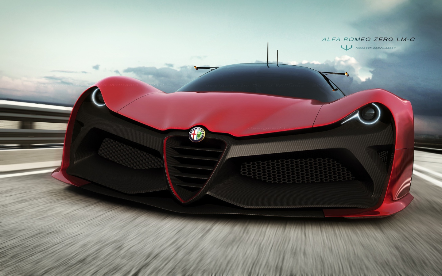 Красная Alfa Romeo Zero LM-C