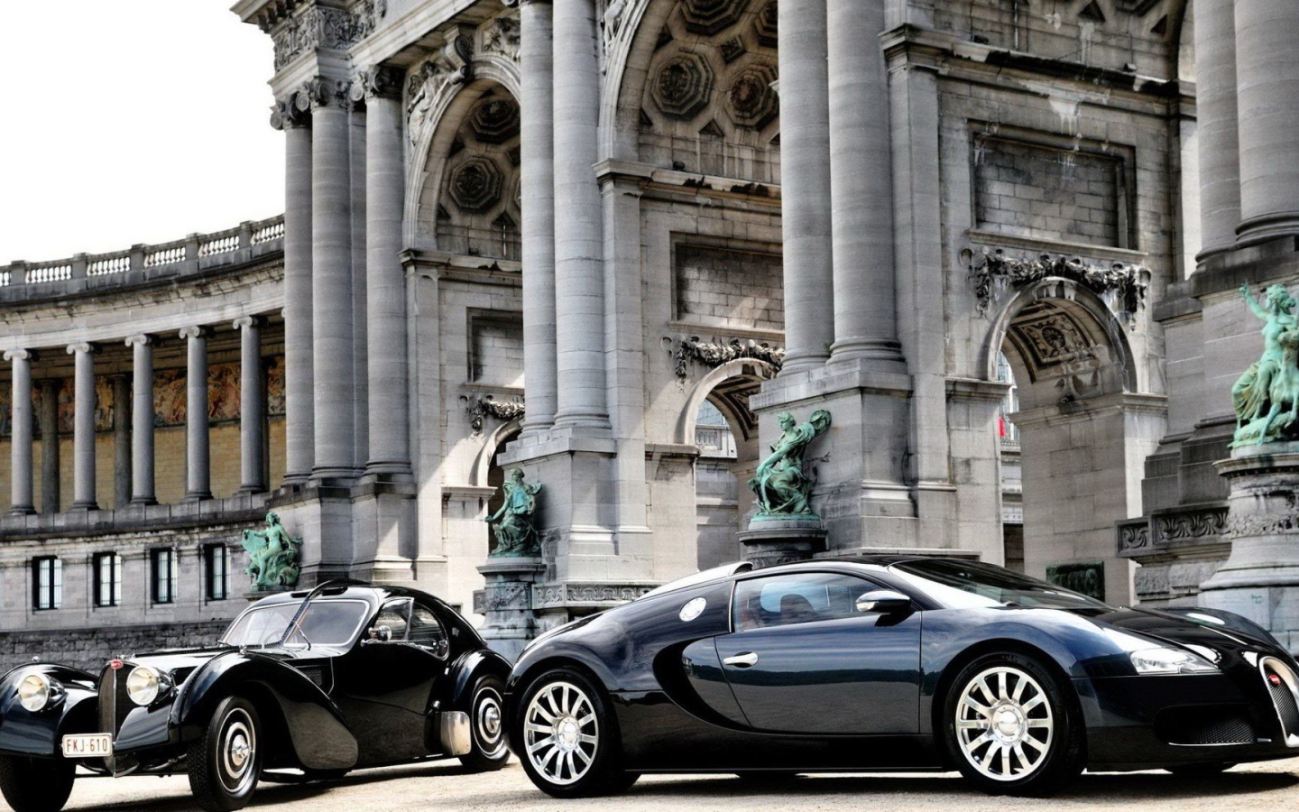 Two generations of auto Bugatti