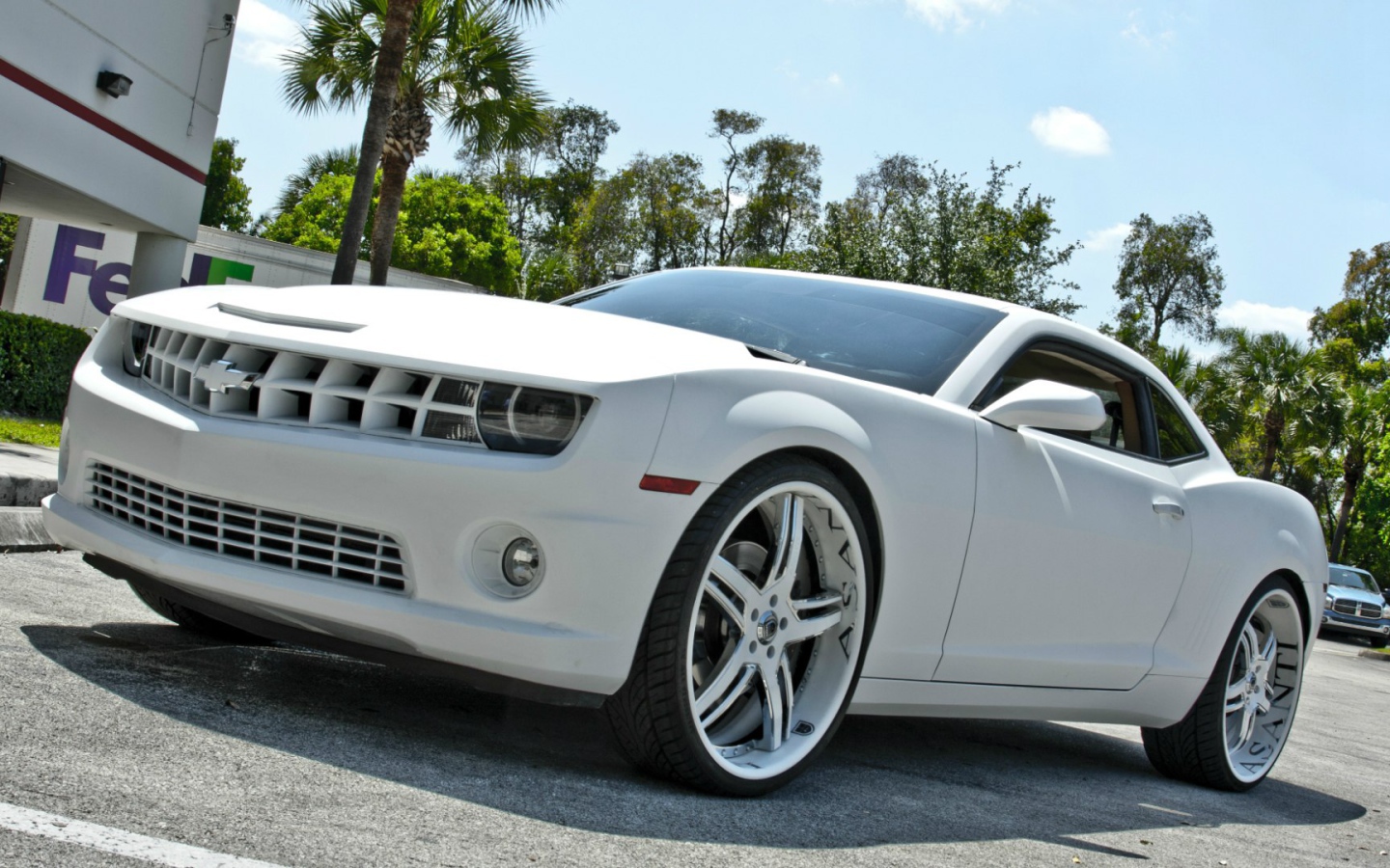 Мощный белый Chevrolet Camaro Asanti