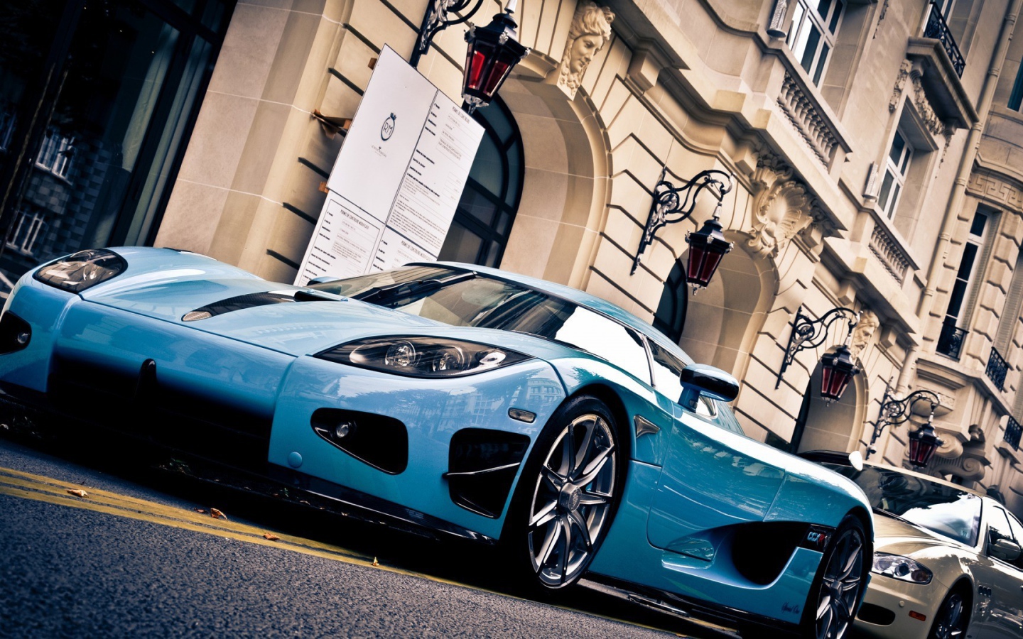 Blue sports Koenigsegg CCX
