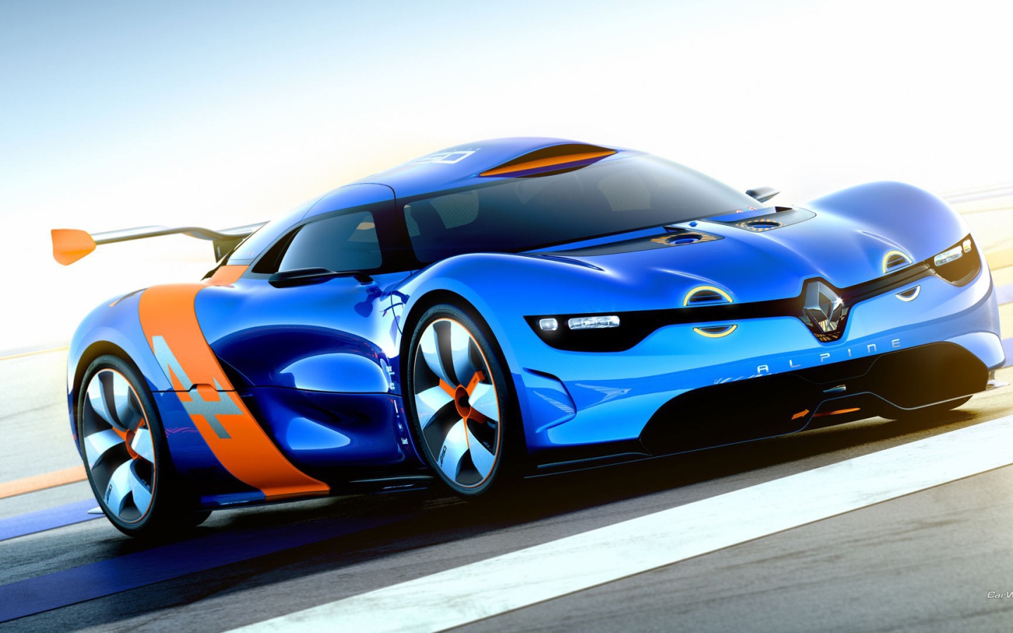 Голубой автомобиль Renault Alpine