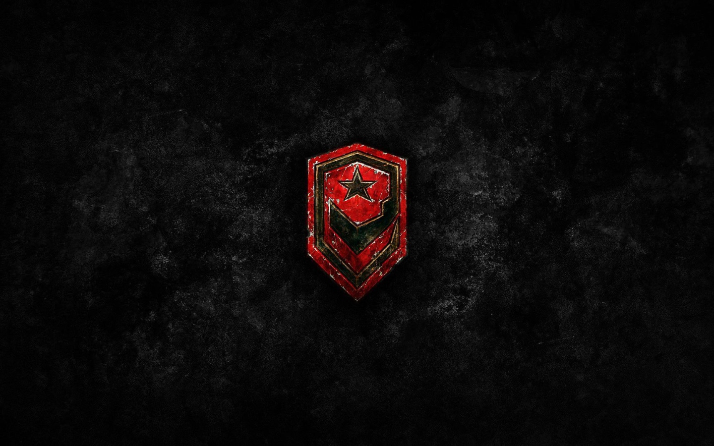 Красный значок из Starcraft II, черный фон