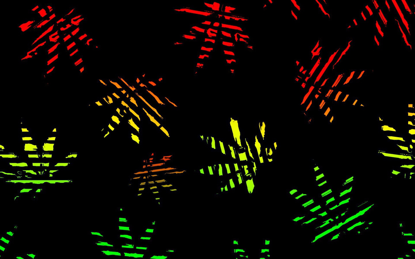 Яркие листья, черный фон