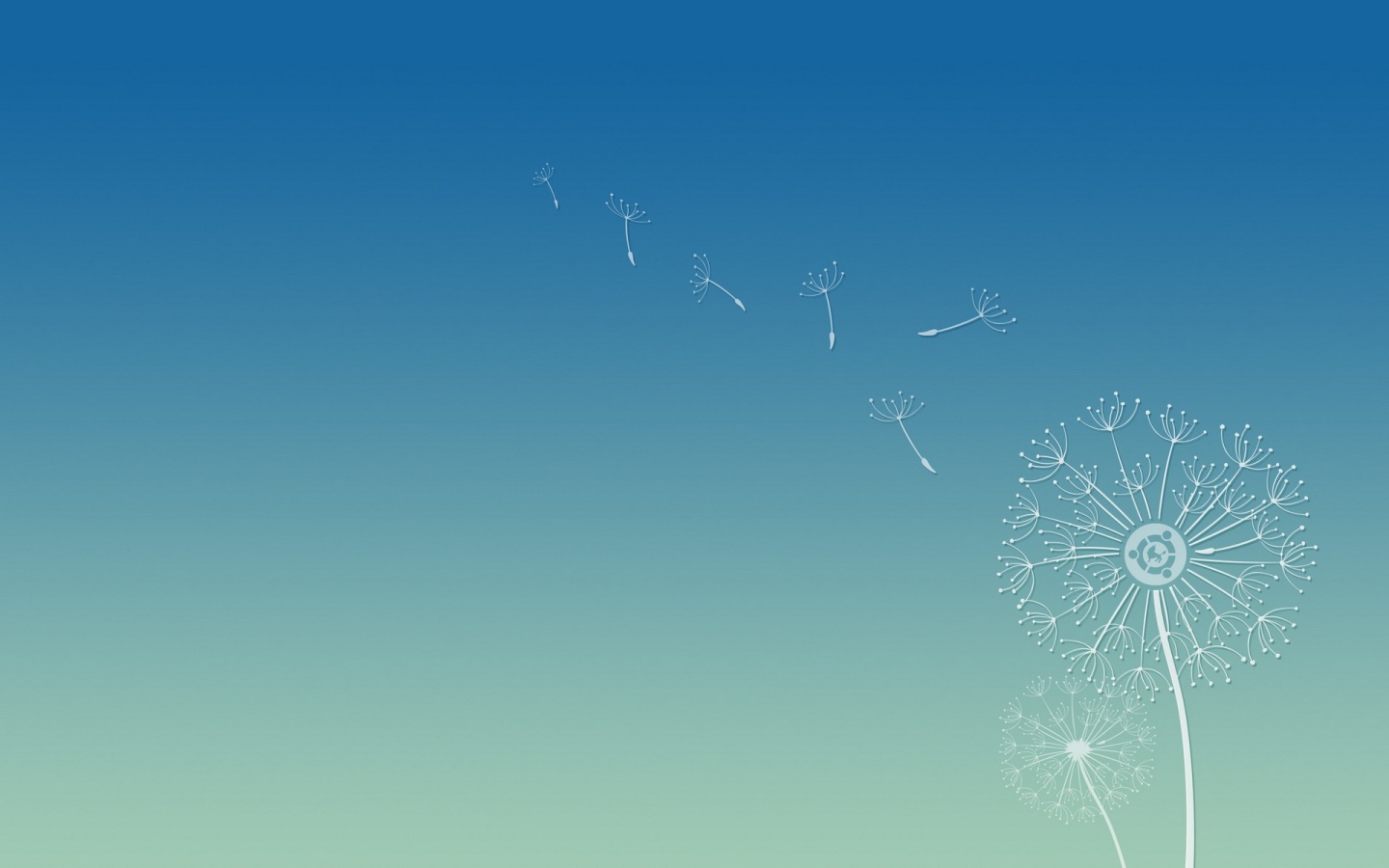 Семена одуванчика, фон Убунту