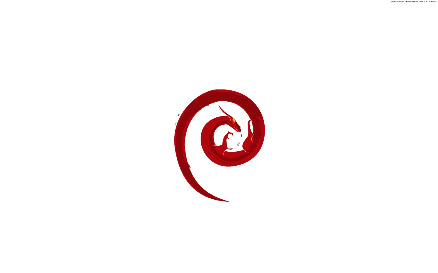Дракон Debian, белый фон