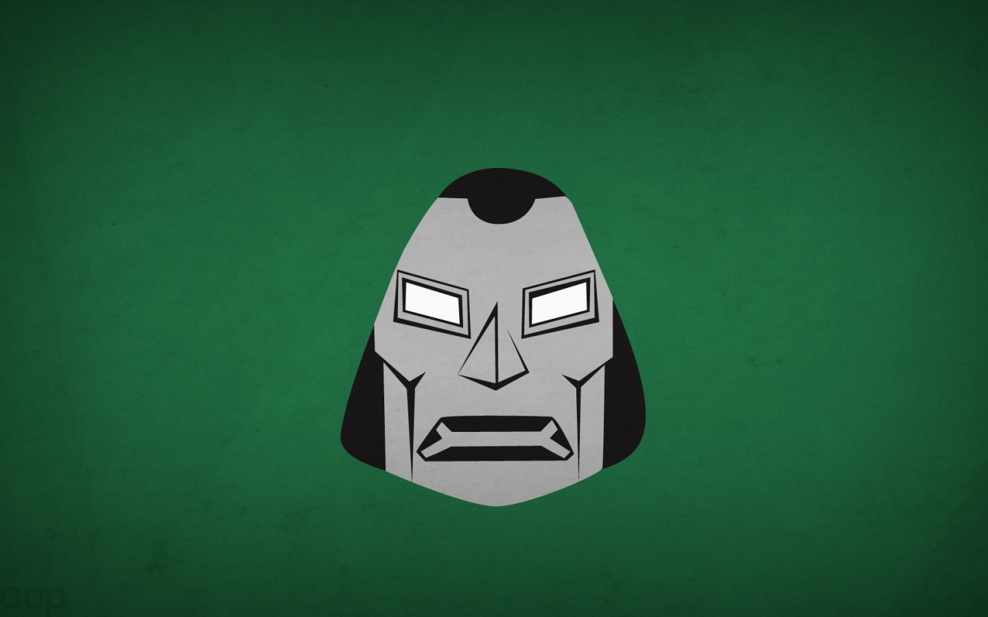 Лицо доктора Дум, зеленый фон