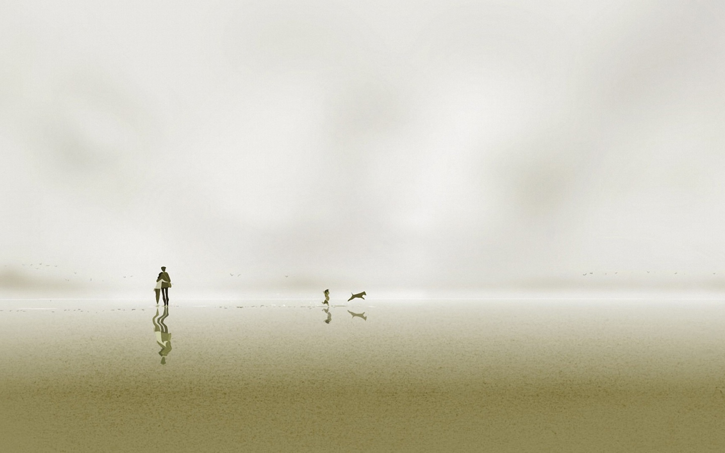 Семья с собакой на белом фоне