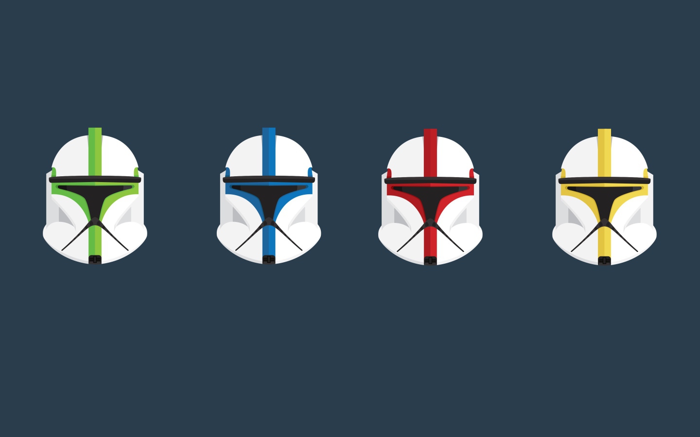 Шлемы командиров клонов, синий фон