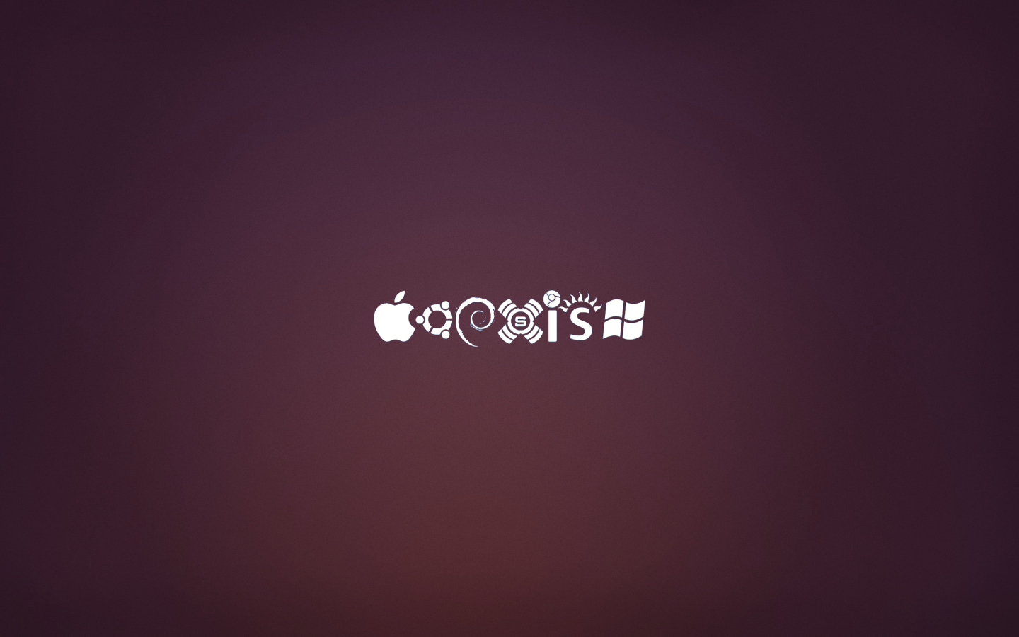 Значки операционных систем на фиолетовом фоне