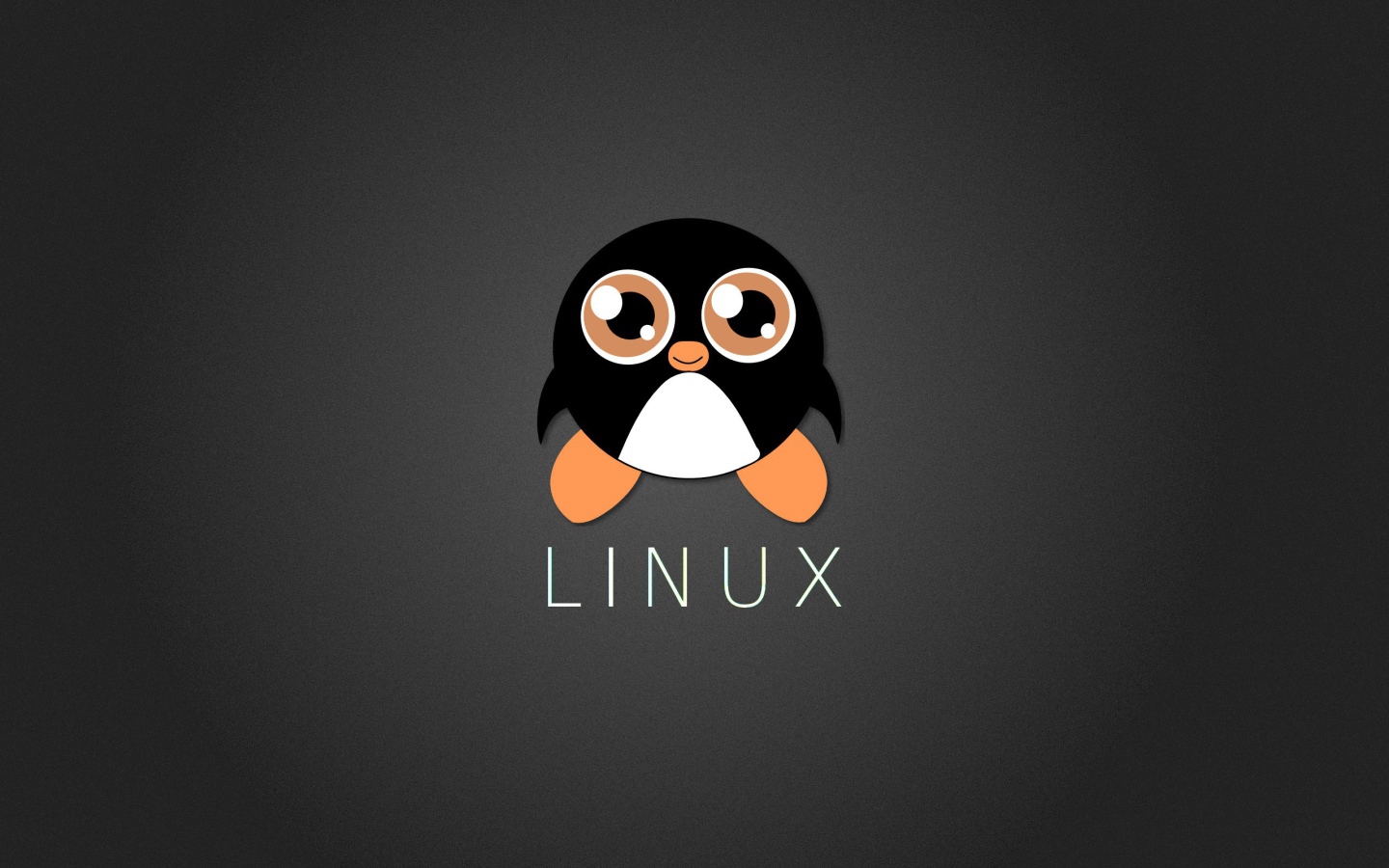 Пингвин Линукс, серый фон