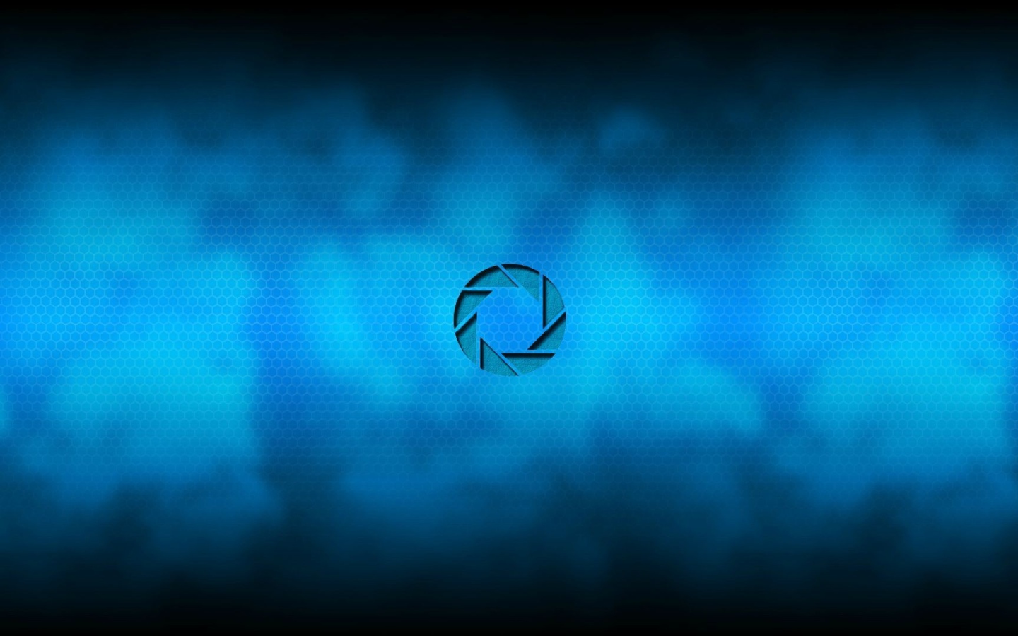 Логотип Aperture Science, синий фон