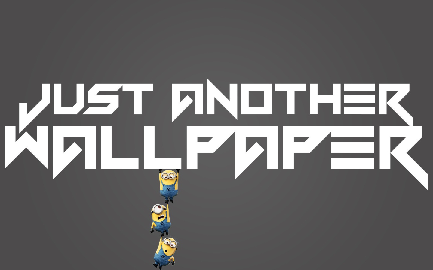 Миньоны поддерживают буквы, серый фон