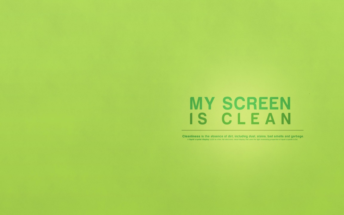 Мой экран чист, зеленый фон