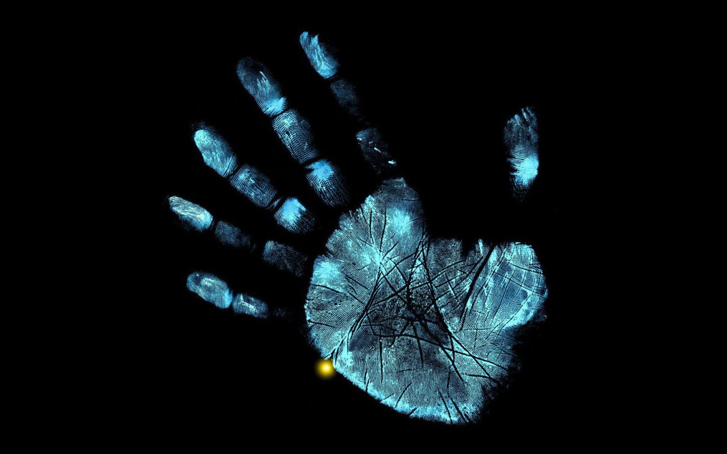 Неоновый отпечаток руки