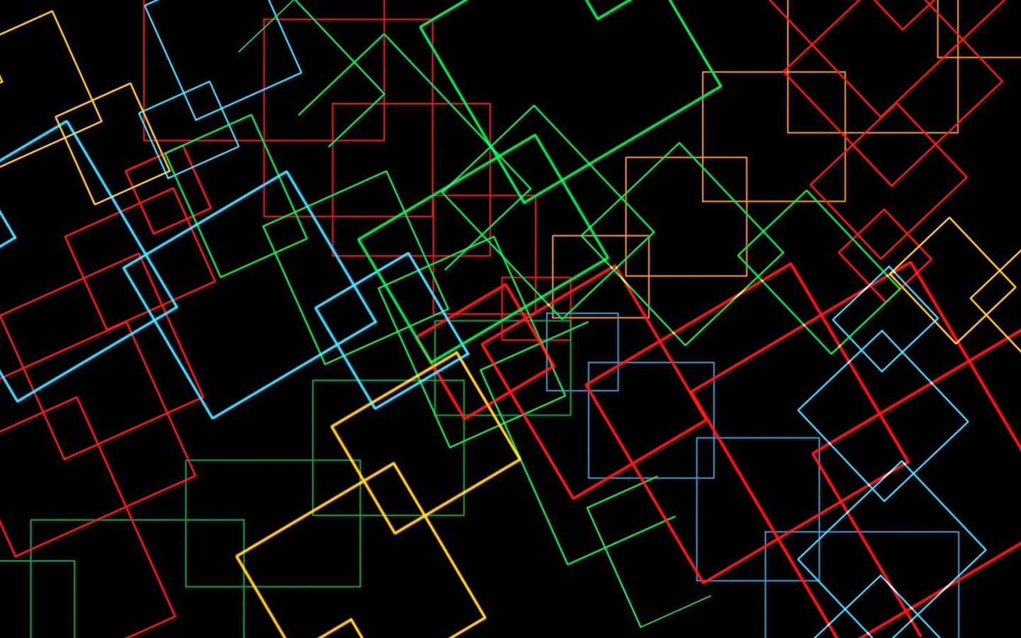Неоновые квадраты на черном фоне