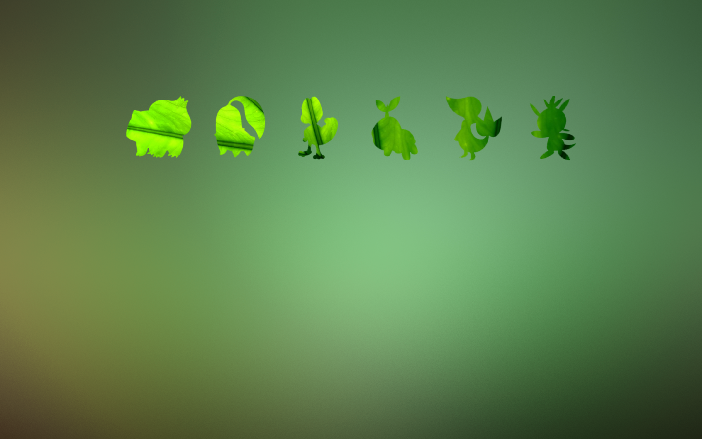 Покемоны, зеленый фон