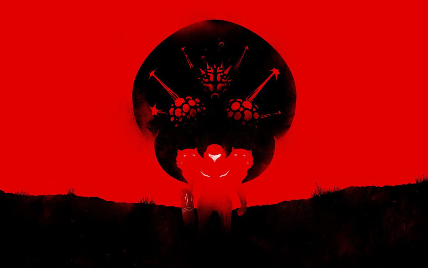 Красный фон, игра Metroid