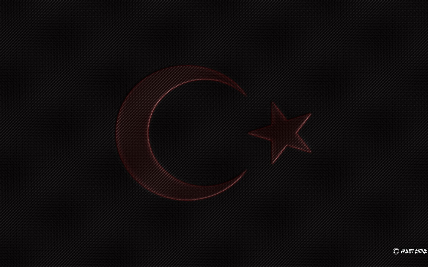 Красная луна и звезда на черном фоне