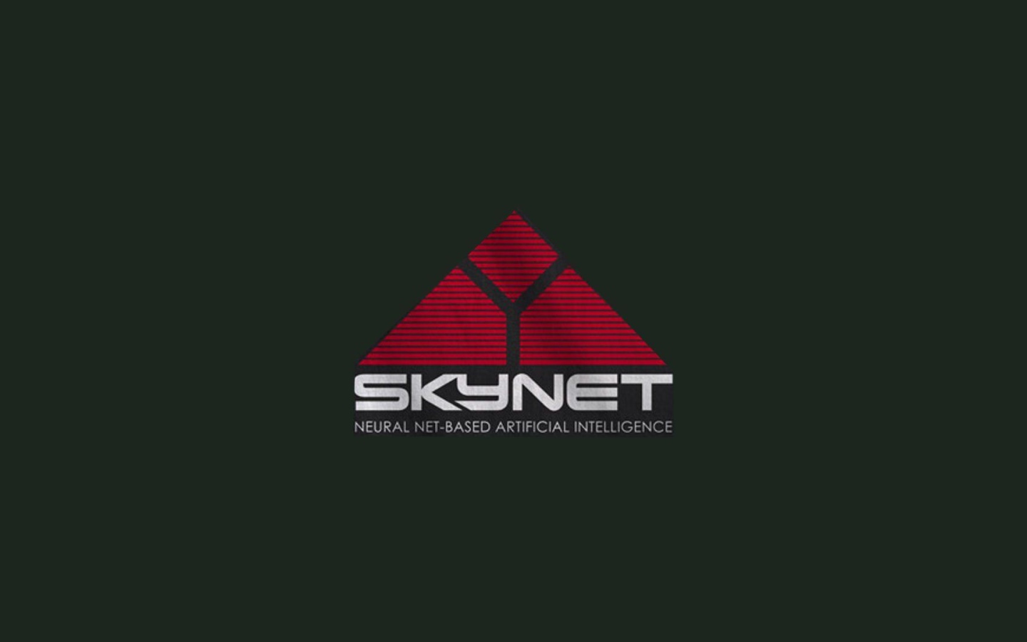 Символ Скайнет, зеленый фон