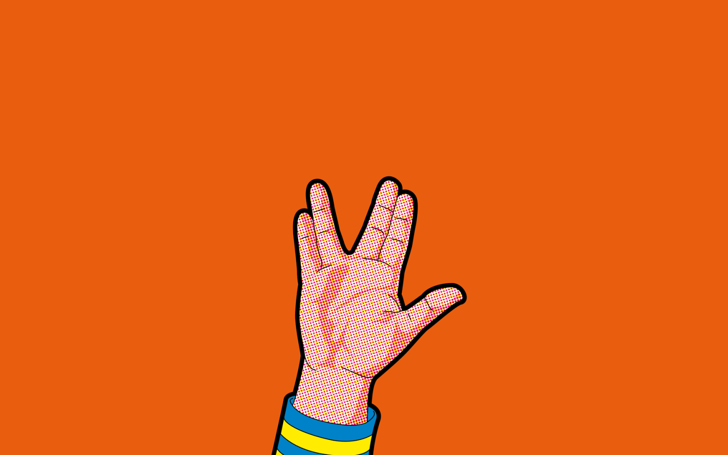 Рука Спока, оранжевый фон