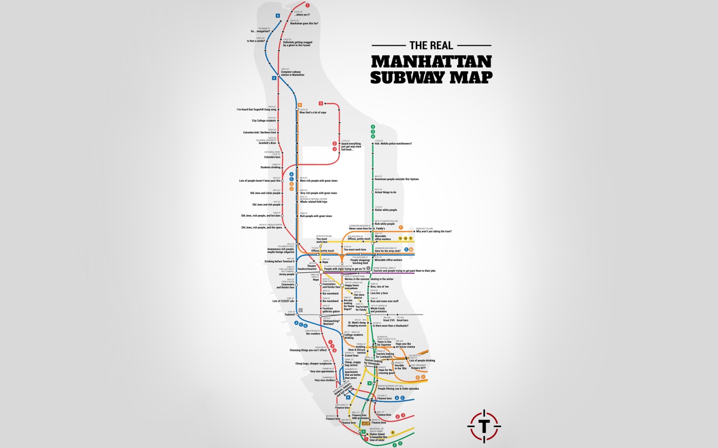 Карта метро на Манхеттене