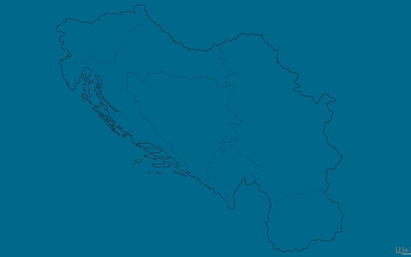 Контуры Югославии, голубой фон