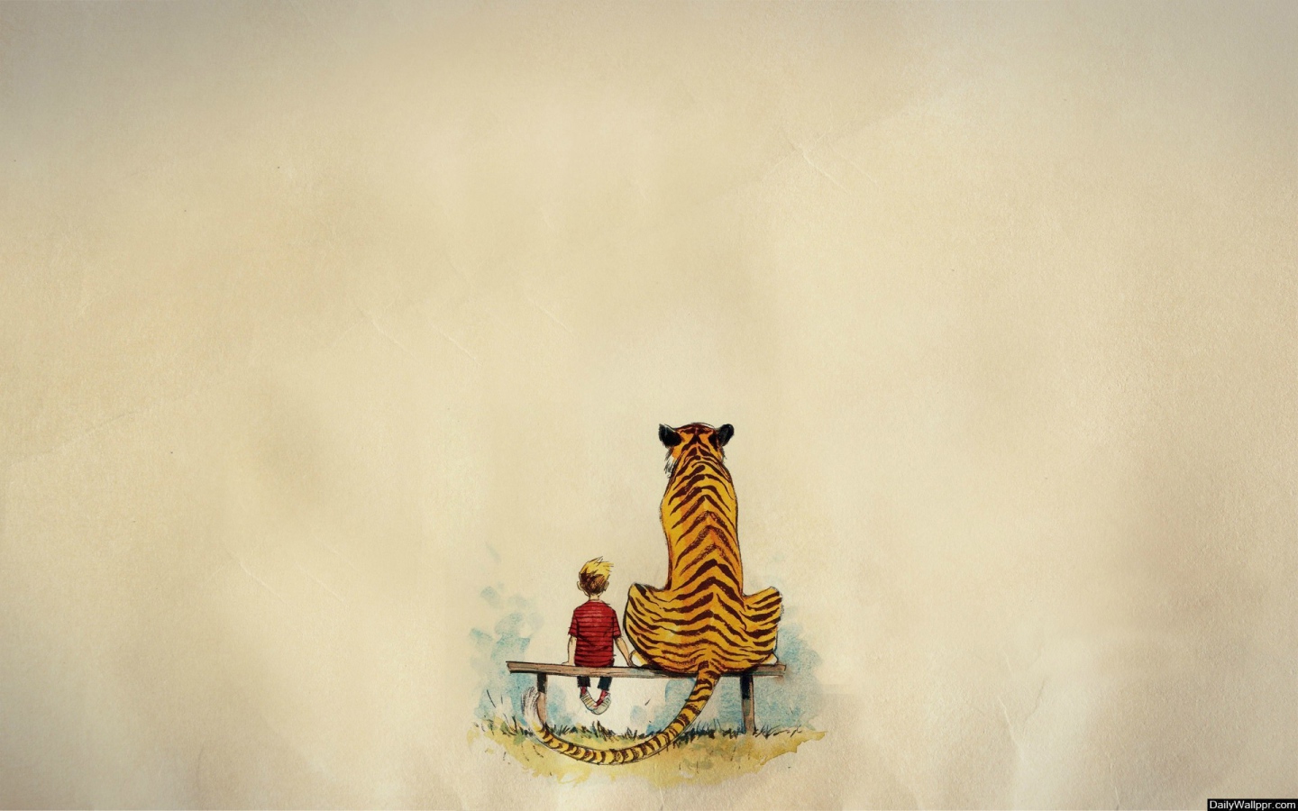 Мальчик и тигр из комикса Кельвин и Хоббс