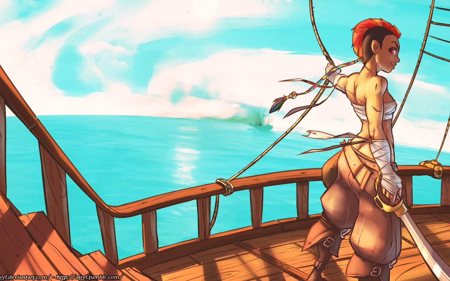 Девушка пират из мультфильма