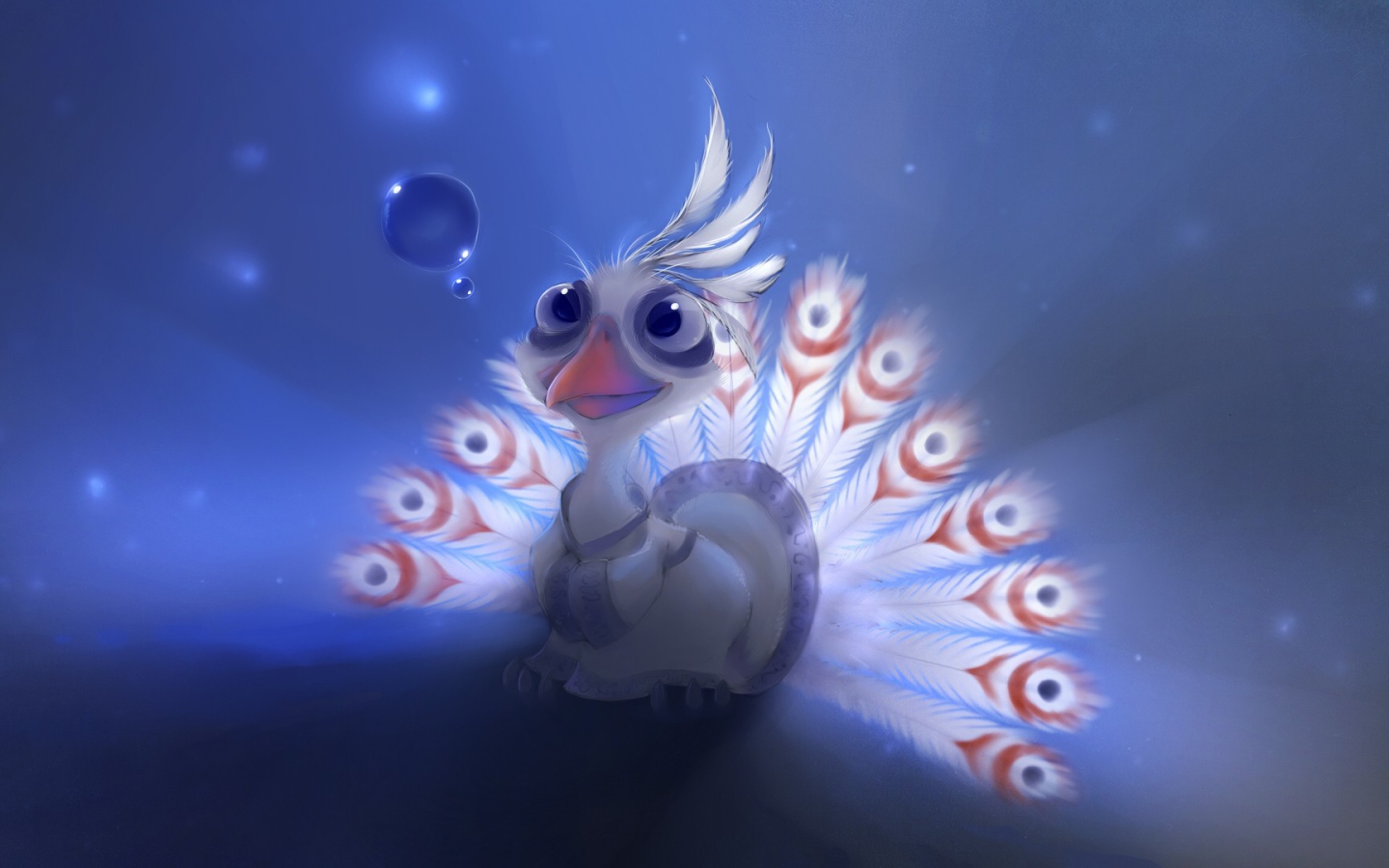 Маленький павлин из мультфильма