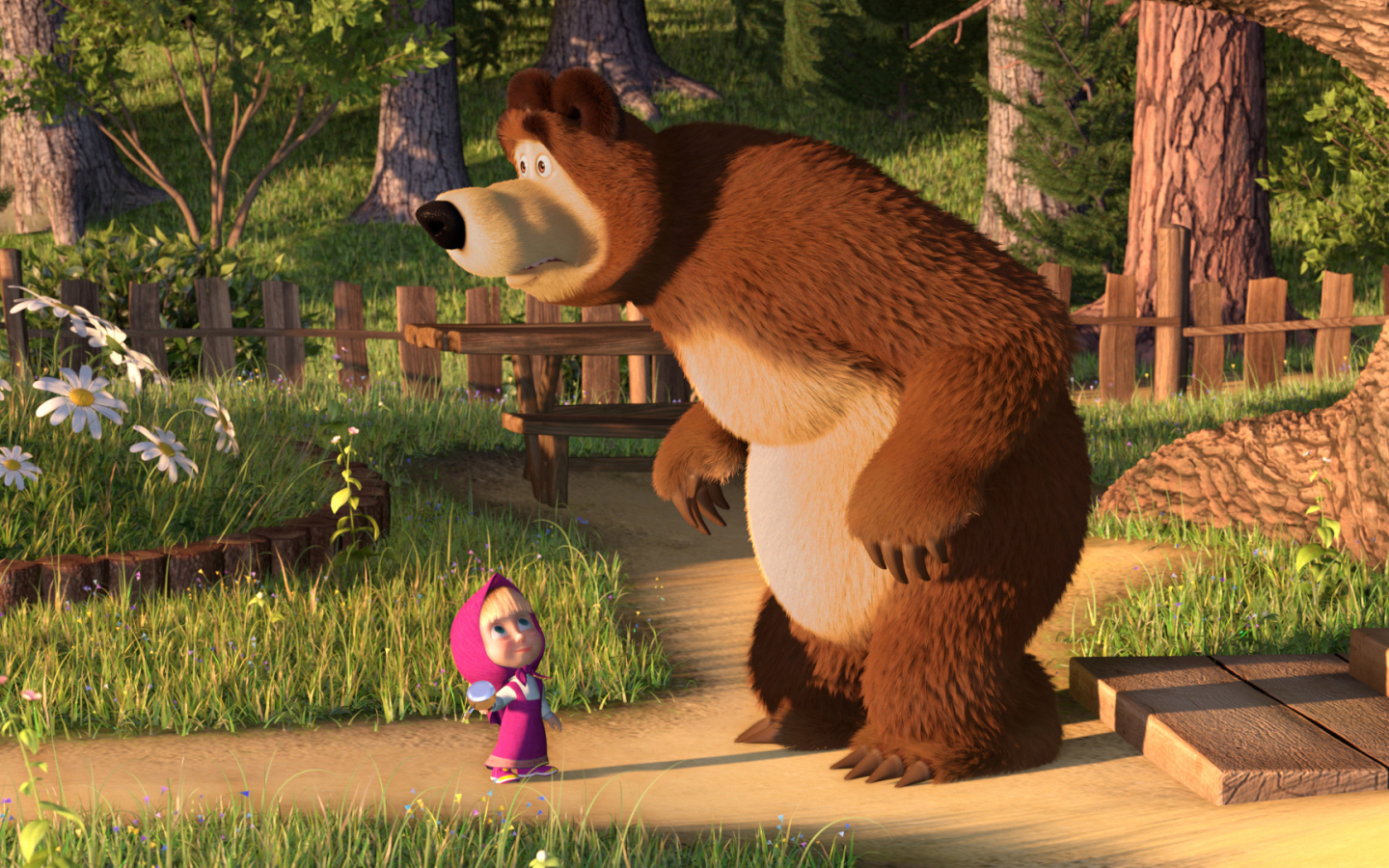Маша зовет медведя гулять, мультфильм Маша и медведь