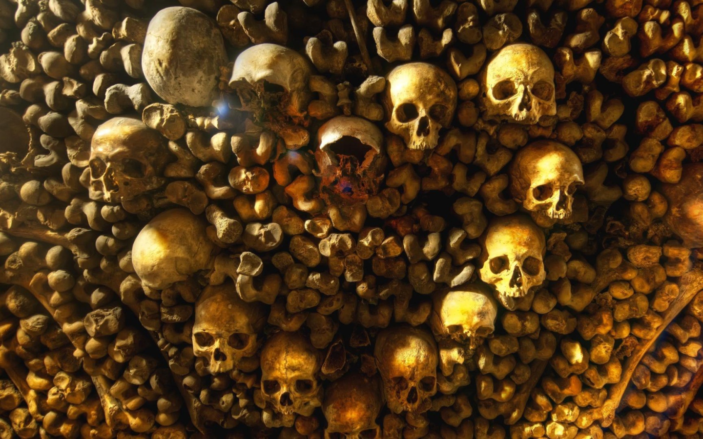 Внутри парижских катакомб