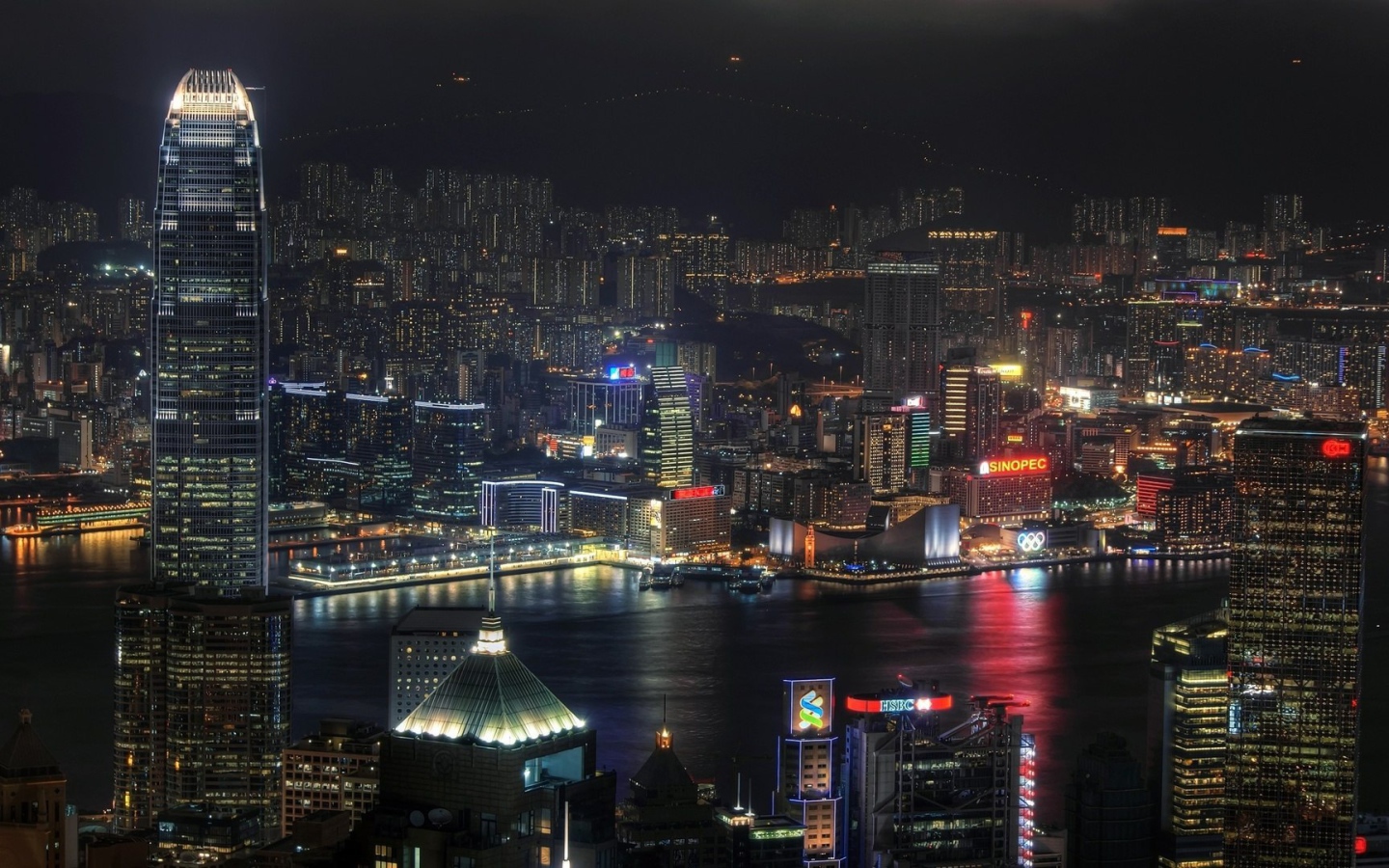 Ночной город Гонконг