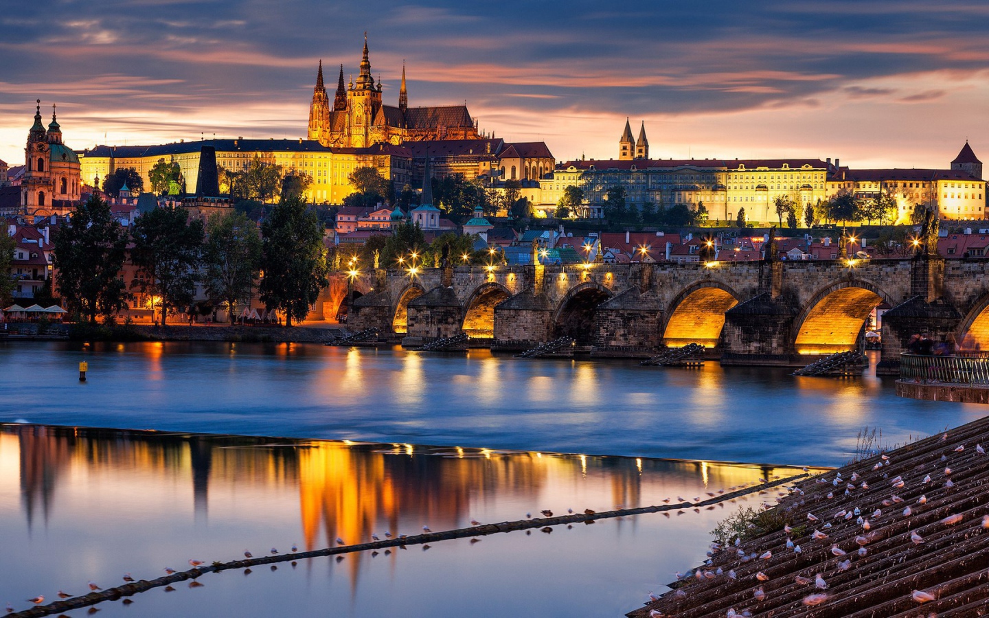Ночная Прага, Чехия