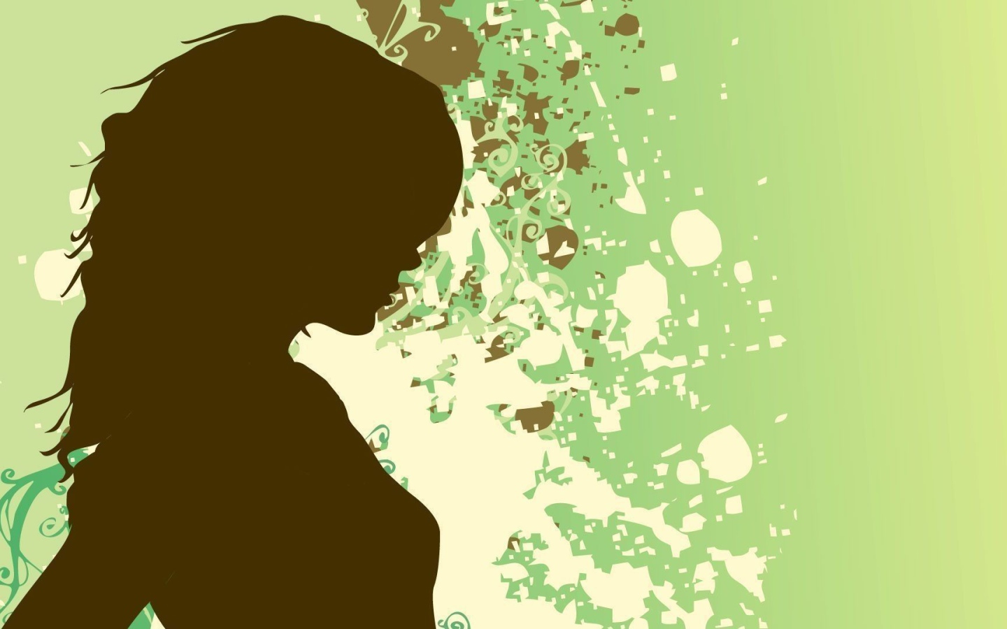 Коричневый силуэт девушки