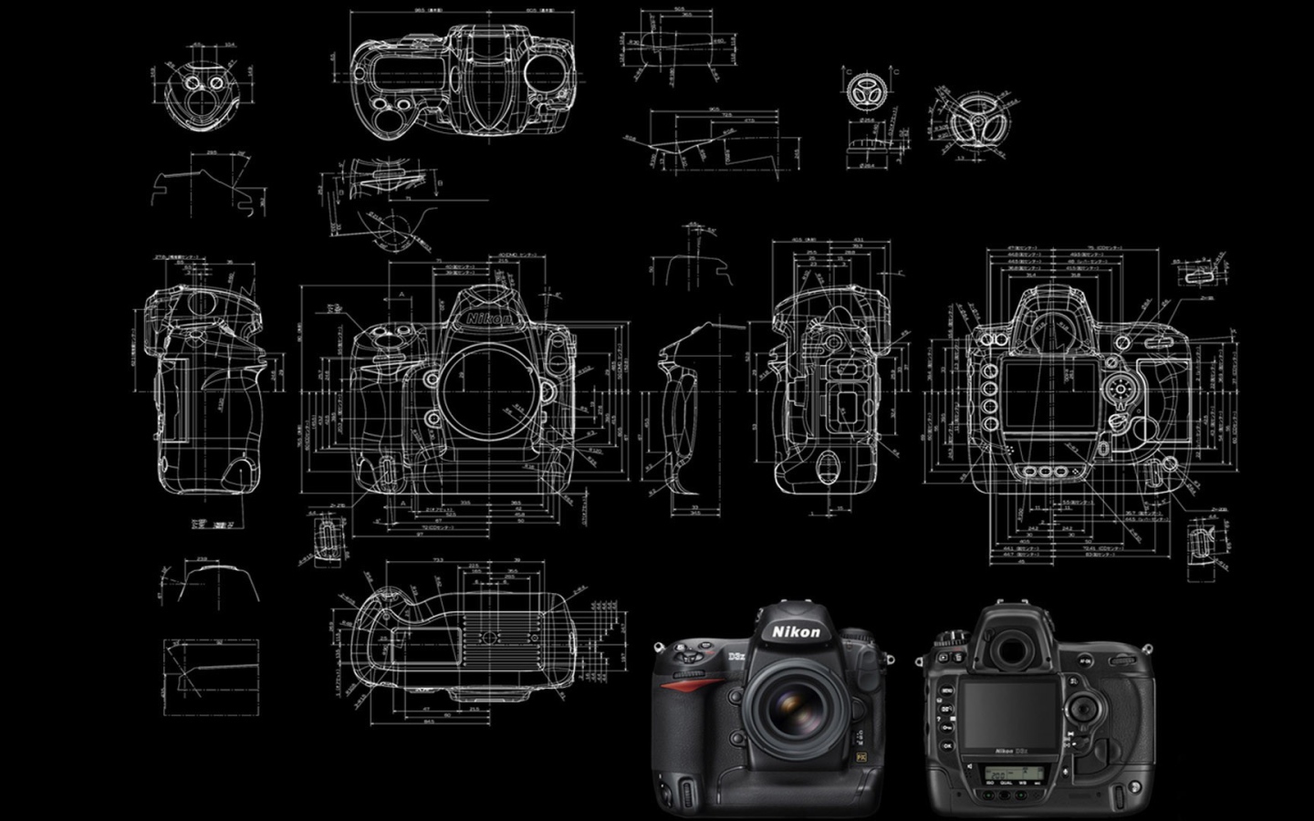 Чертеж фотоаппарата Никон