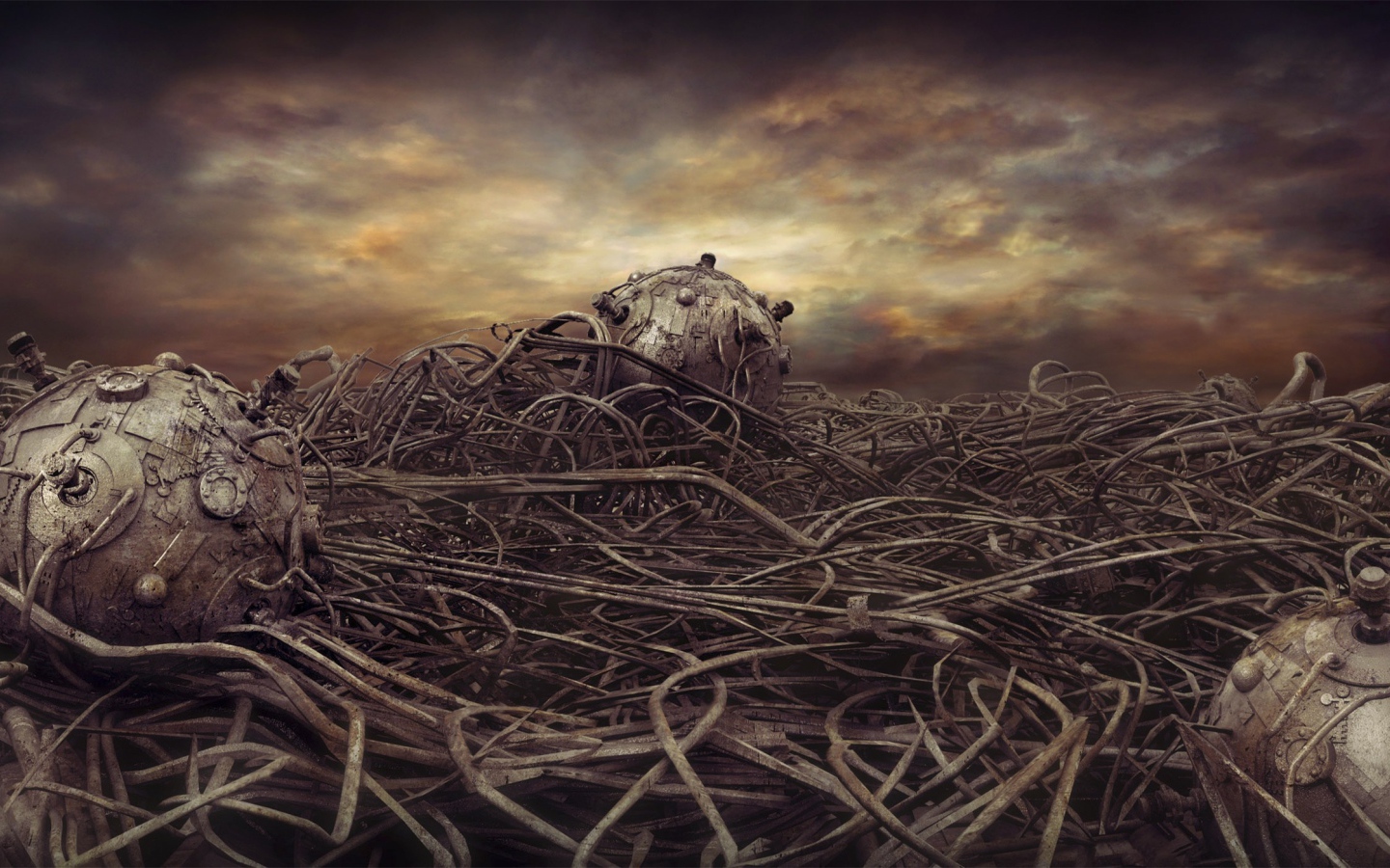 Переплетение проводов и механизмов