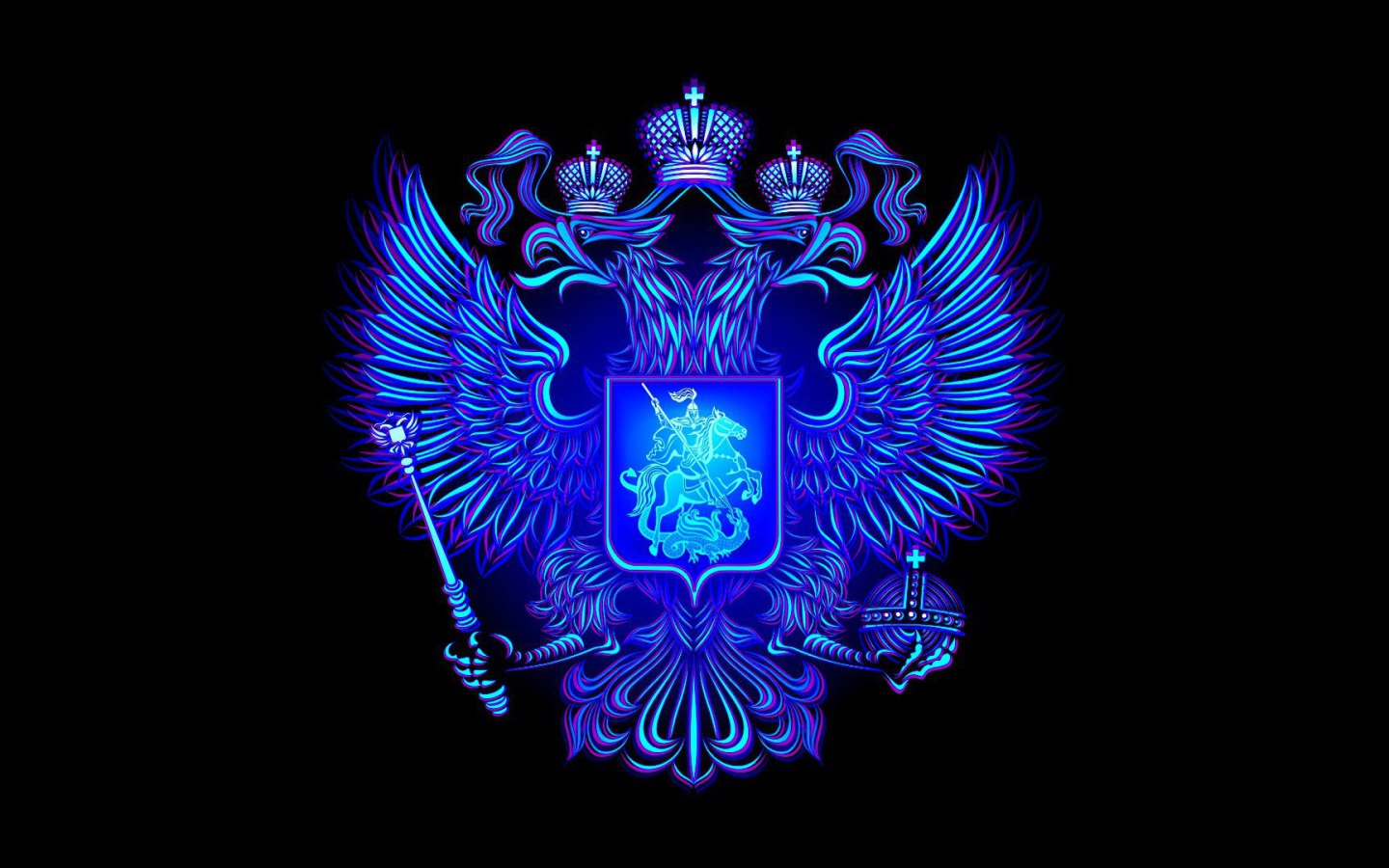 Неоновый герб России