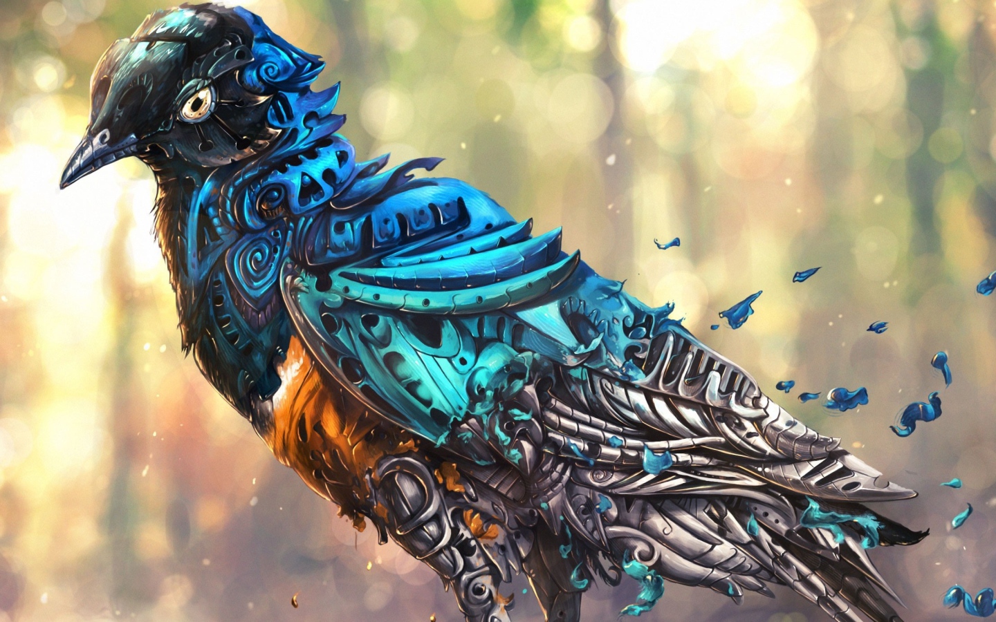 Птица голубь робот