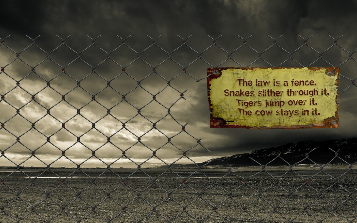 Надпись на заборе из сетки