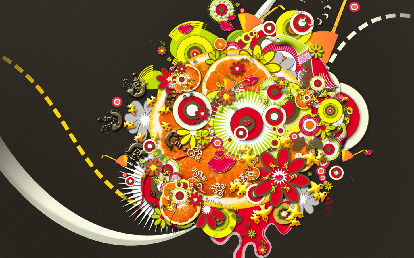 Абстрактный букет на черном фоне