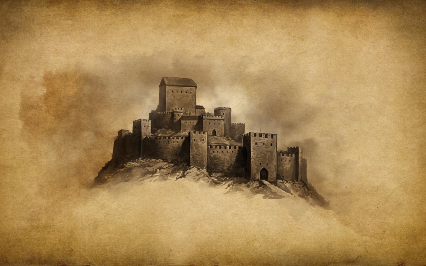 Замок нарисован карандашом