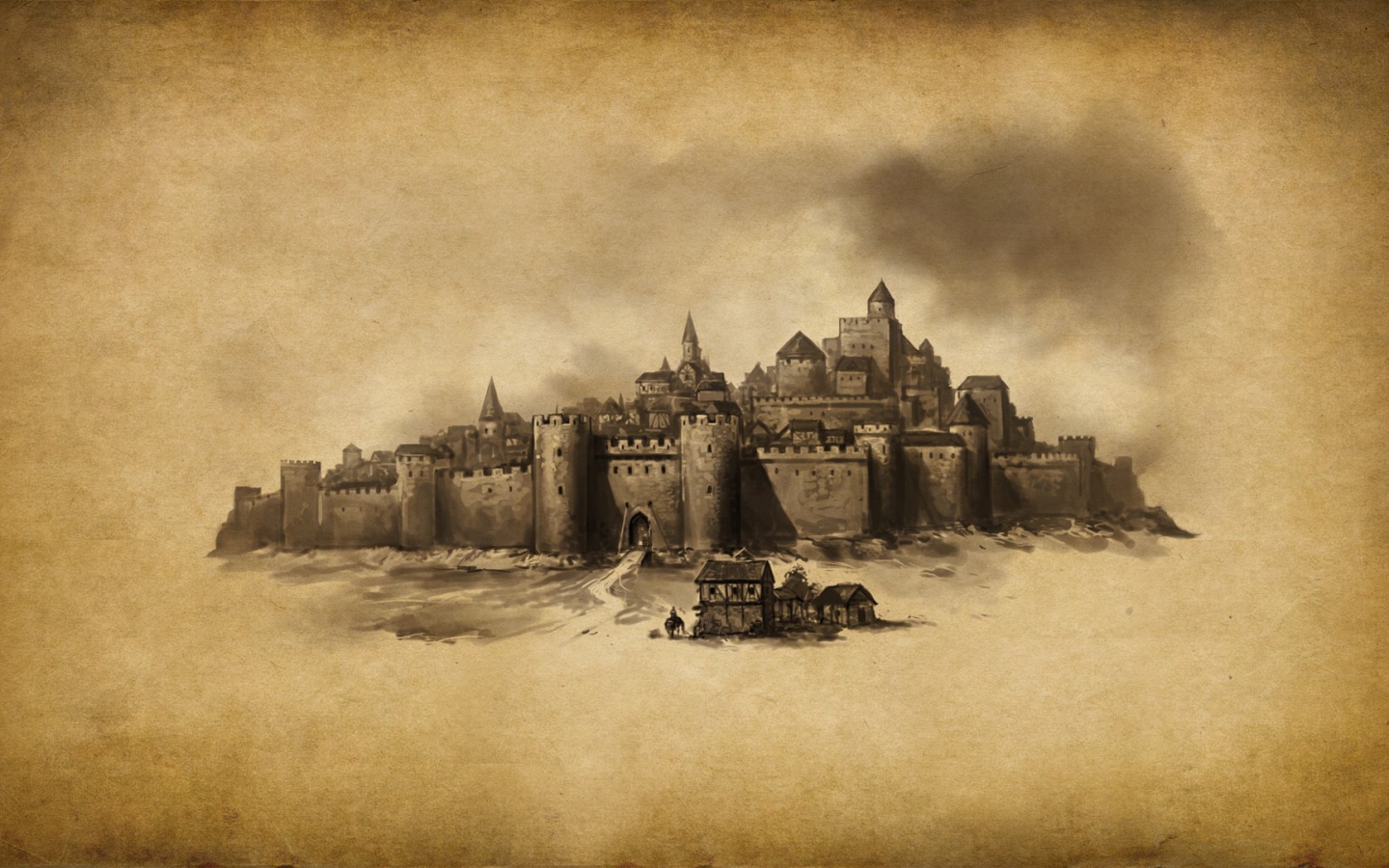 Укрепленный город, рисунок