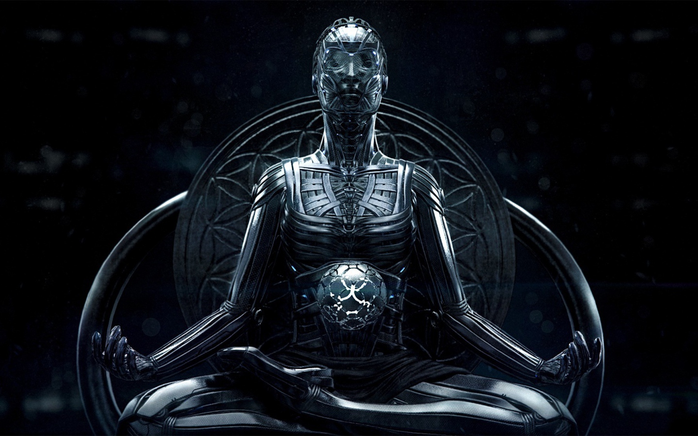 Робот в позе йога