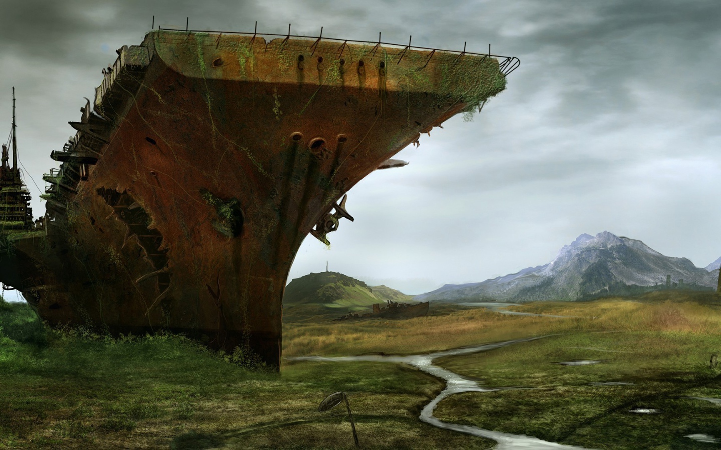 Авианосец в высохшем море