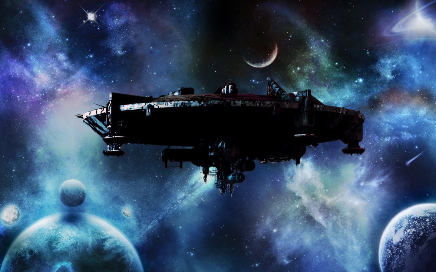 Корабль пришельцев в чужой планетной системе