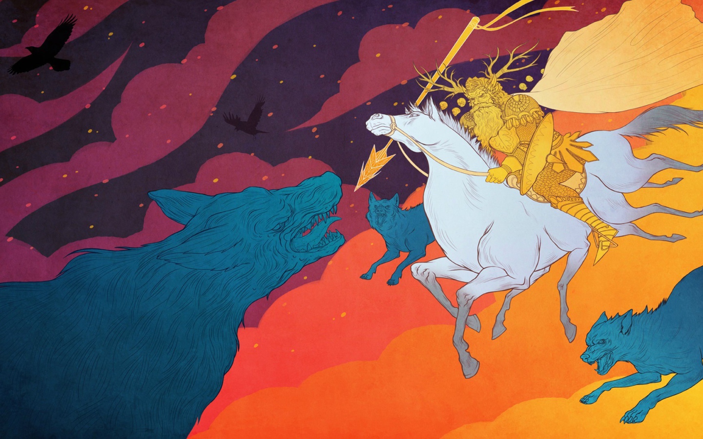 Один среди волков, фэнтези арт