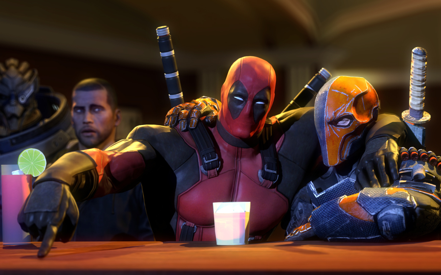 Дэдпул в баре с друзьями
