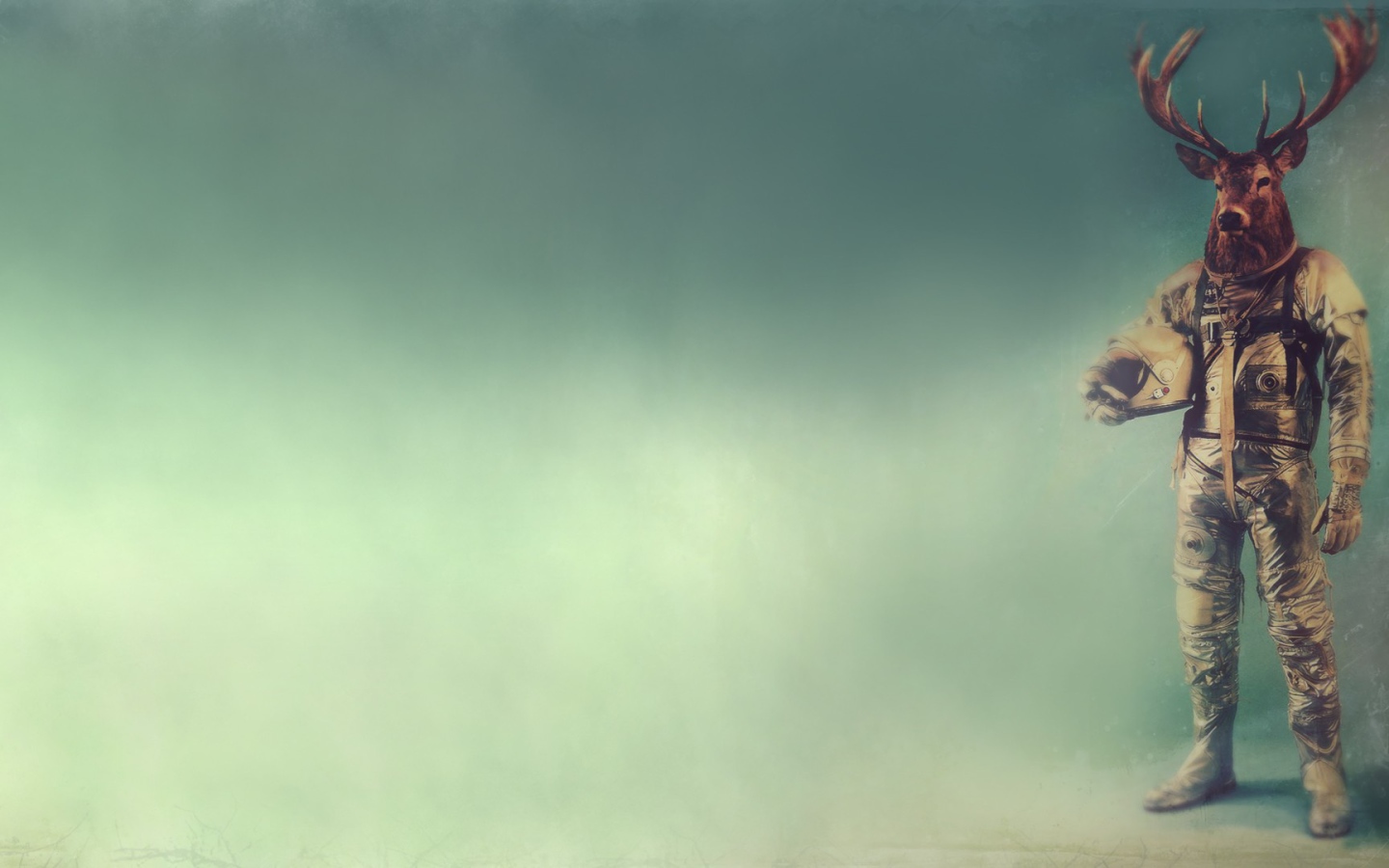 Олень в костюме космонавта