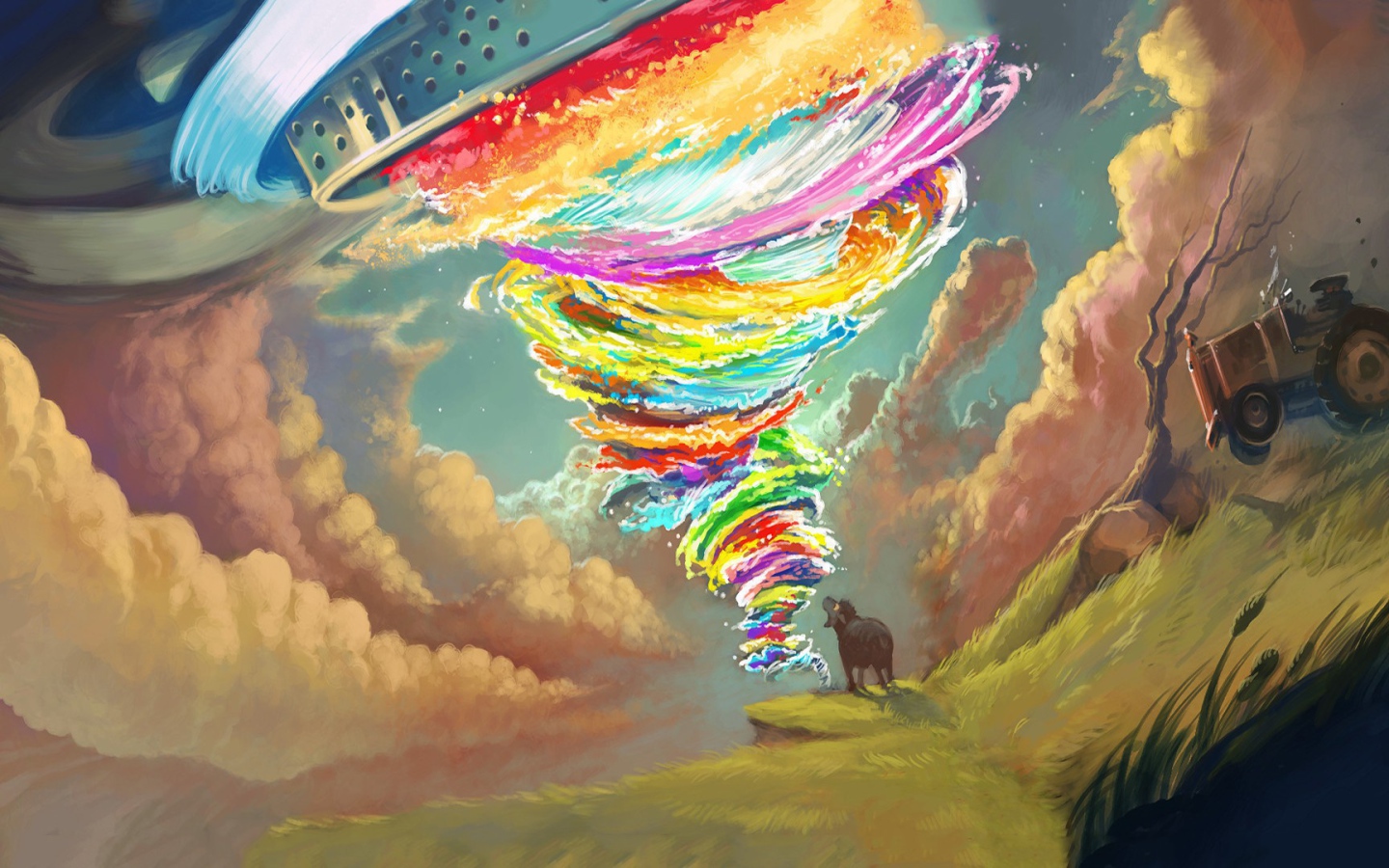 Фантастическое радужное торнадо