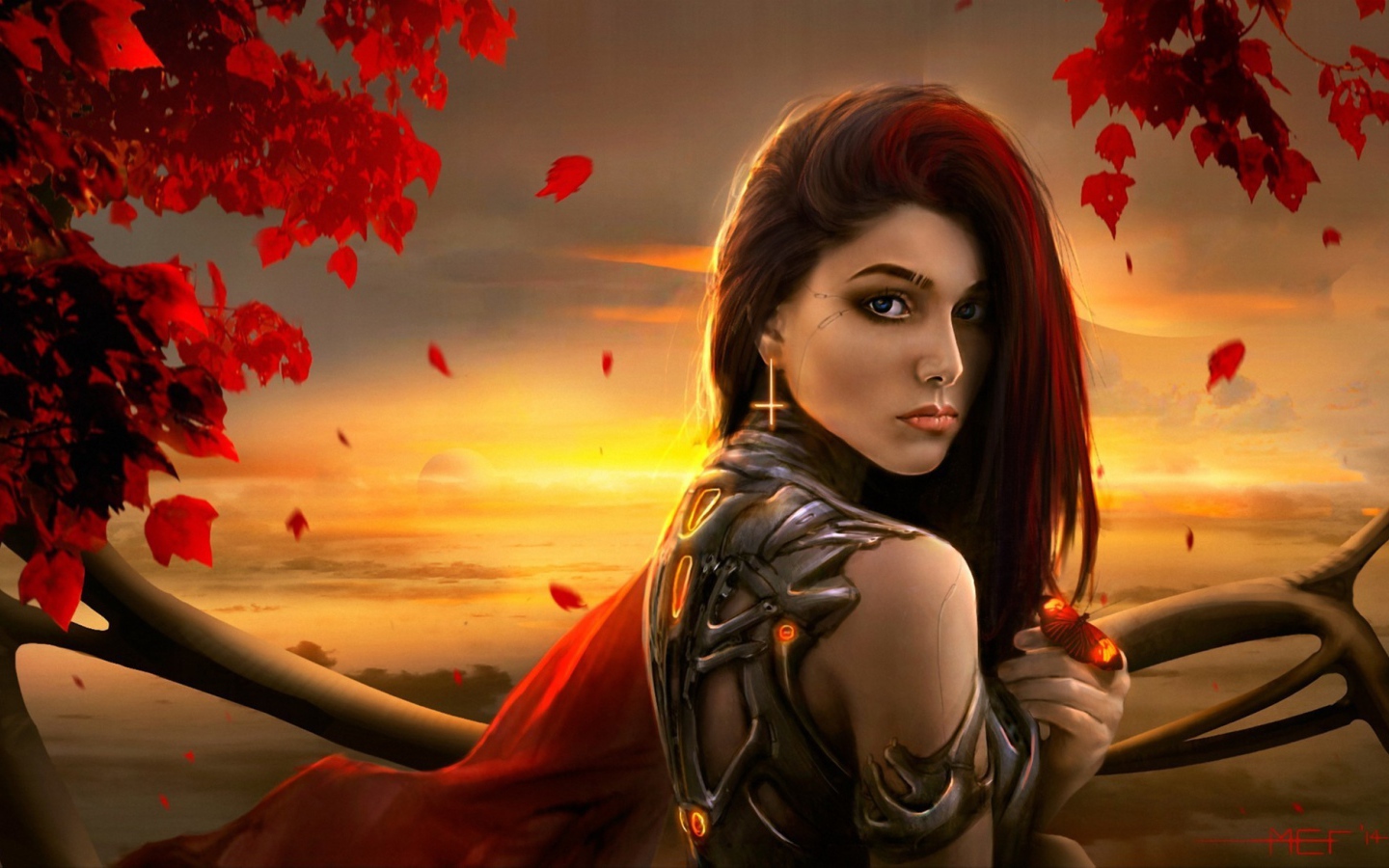 Фэнтези девушка в железных латах